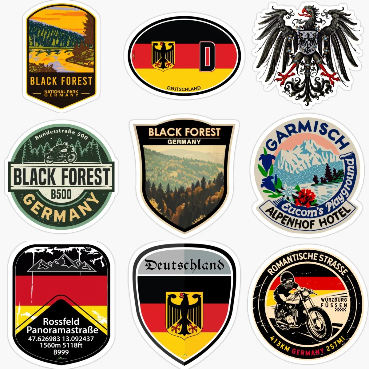 

D Germany Flag Emblem Creative Personalized Sticker for Decorate Car Van Motorcycle Helmet Window Wall Fridge Decal Accessorie