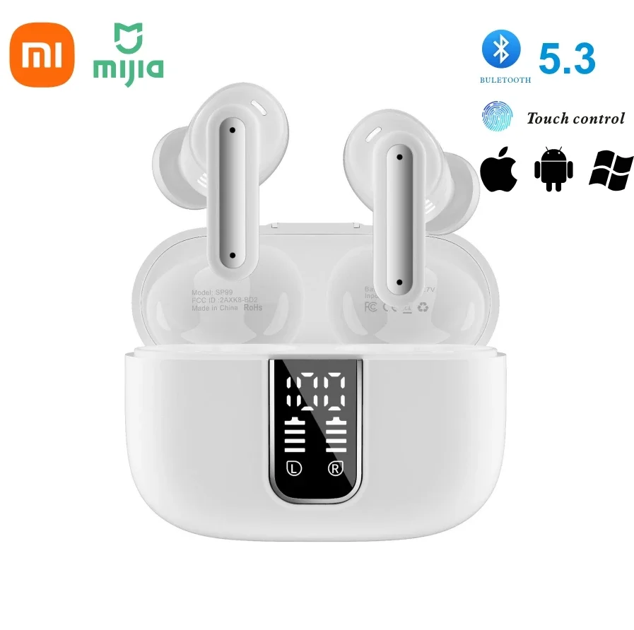 سماعات أذن Xiaomi SP99 الرقمية اللاسلكية بتقنية البلوتوث 5.3 لتقليل الضوضاء ومسافات طويلة جدًا داخل الأذن سماعات رياضية للجري