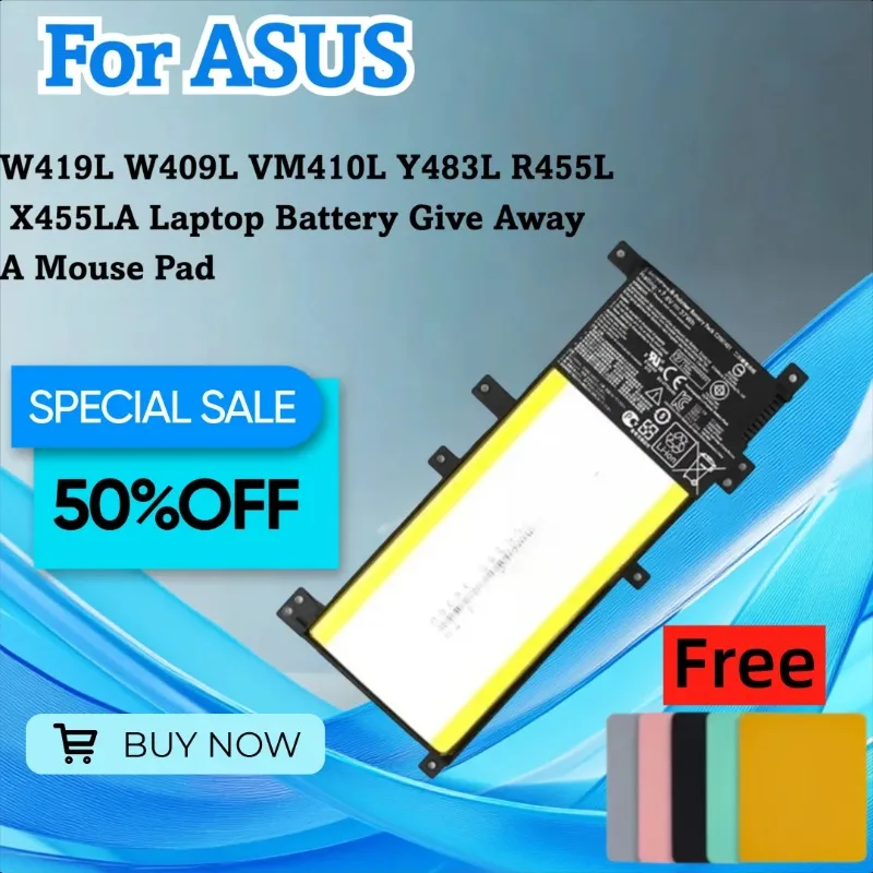 

Для ASUS W419L W409L VM410L Y483L R455L X455LA аккумулятор для ноутбука подает коврик для мыши