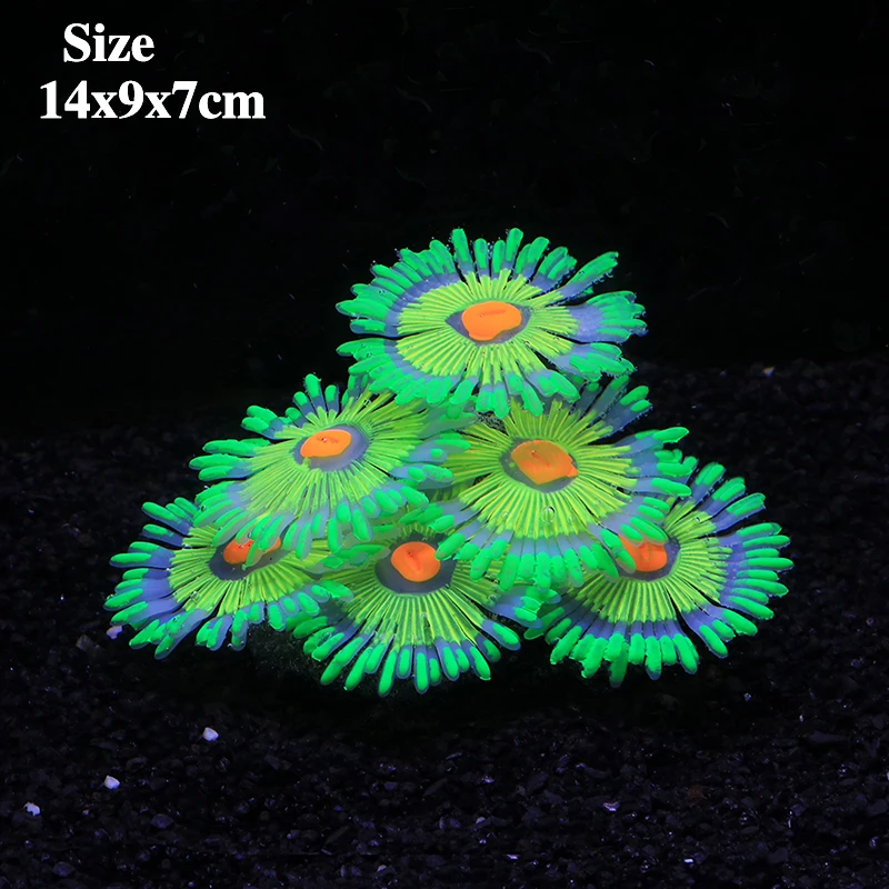 Silicone Simulated Sea Anemone Night Glow Effect Fish Tank Decoration Aquarium Underwater World Plant Decoration Accessories