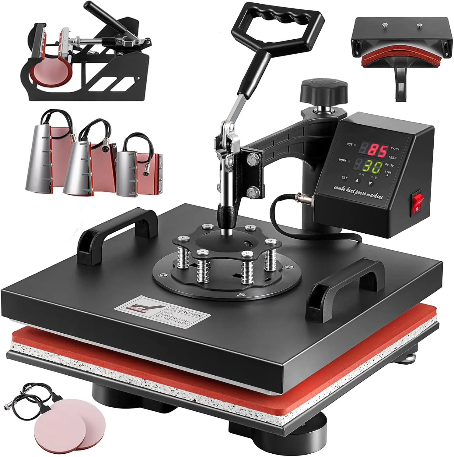 

Heat Press 15x15 Inch 8 in 1 Heat Press Machine, Swing Away T Shirt Pressing Machine Digital Control, Multifunction Heat Press T