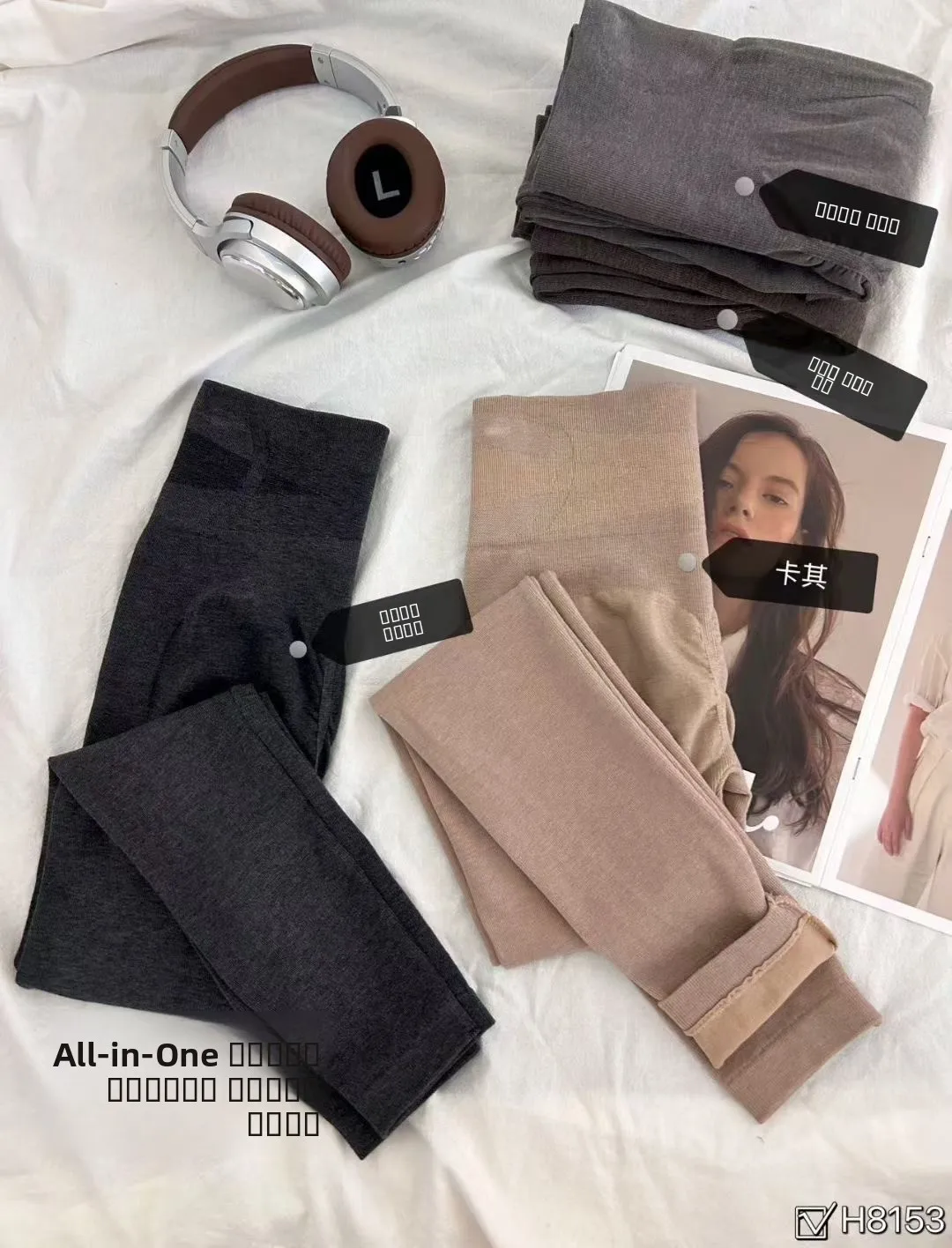 Beiraya ارتفاع الخصر سليم صالح الخريف الشتاء الحرارية بانت عالية عنق الرحم كامير apewear Thiened السراويل الدافئة للنساء #2