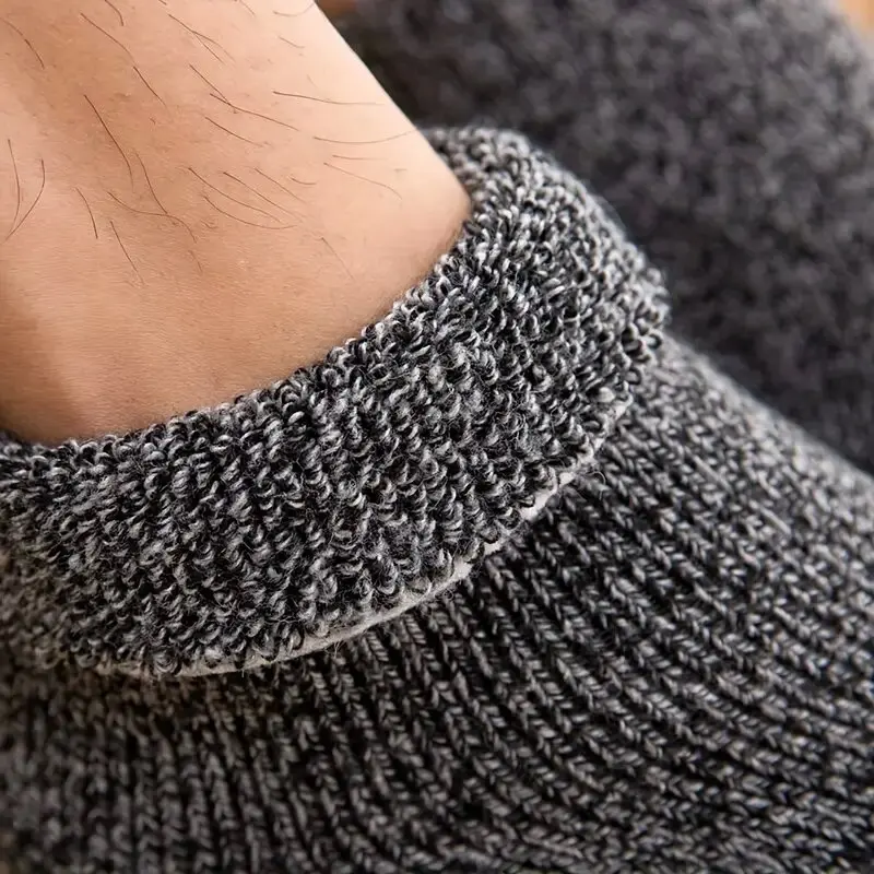 3 Paar Winter warme dicke Handtuchboden Herrensocken Wolle Herrensocken Slipper Socken Merinowollsocken gegen kalte Schneesocken 39-44 – Detail 5