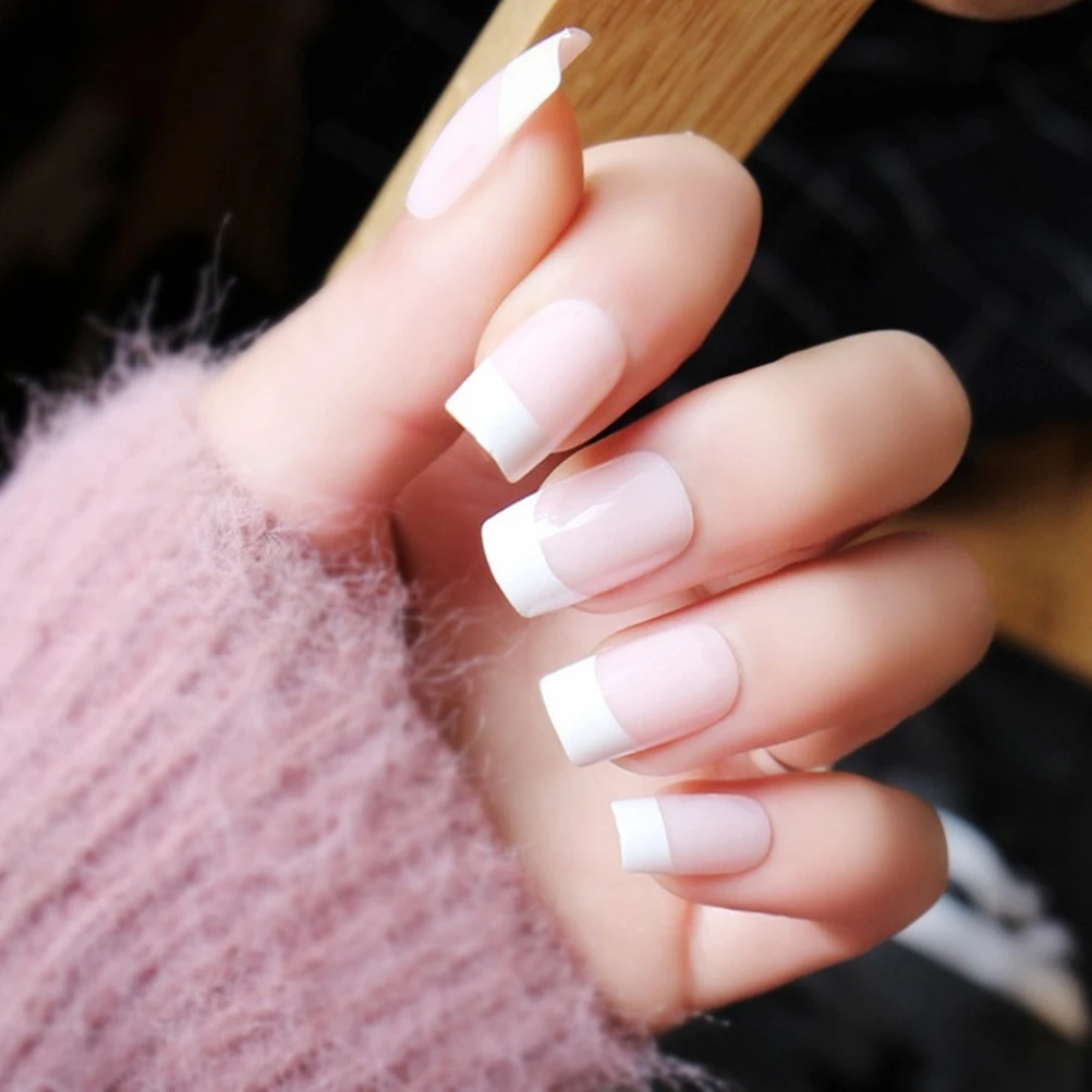 

500pcs Artificial Nail Tips Fake Nails Crescent White ABS Durable Safe Easy Shape File Paint Gel Acrylic Fiberglass