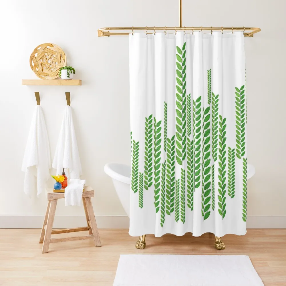 

Arbor: Stig Lindberg-inspired greenery Shower Curtain In The Bathroom Bathroom For Shower Waterproof Fabric Bathroom Curtain