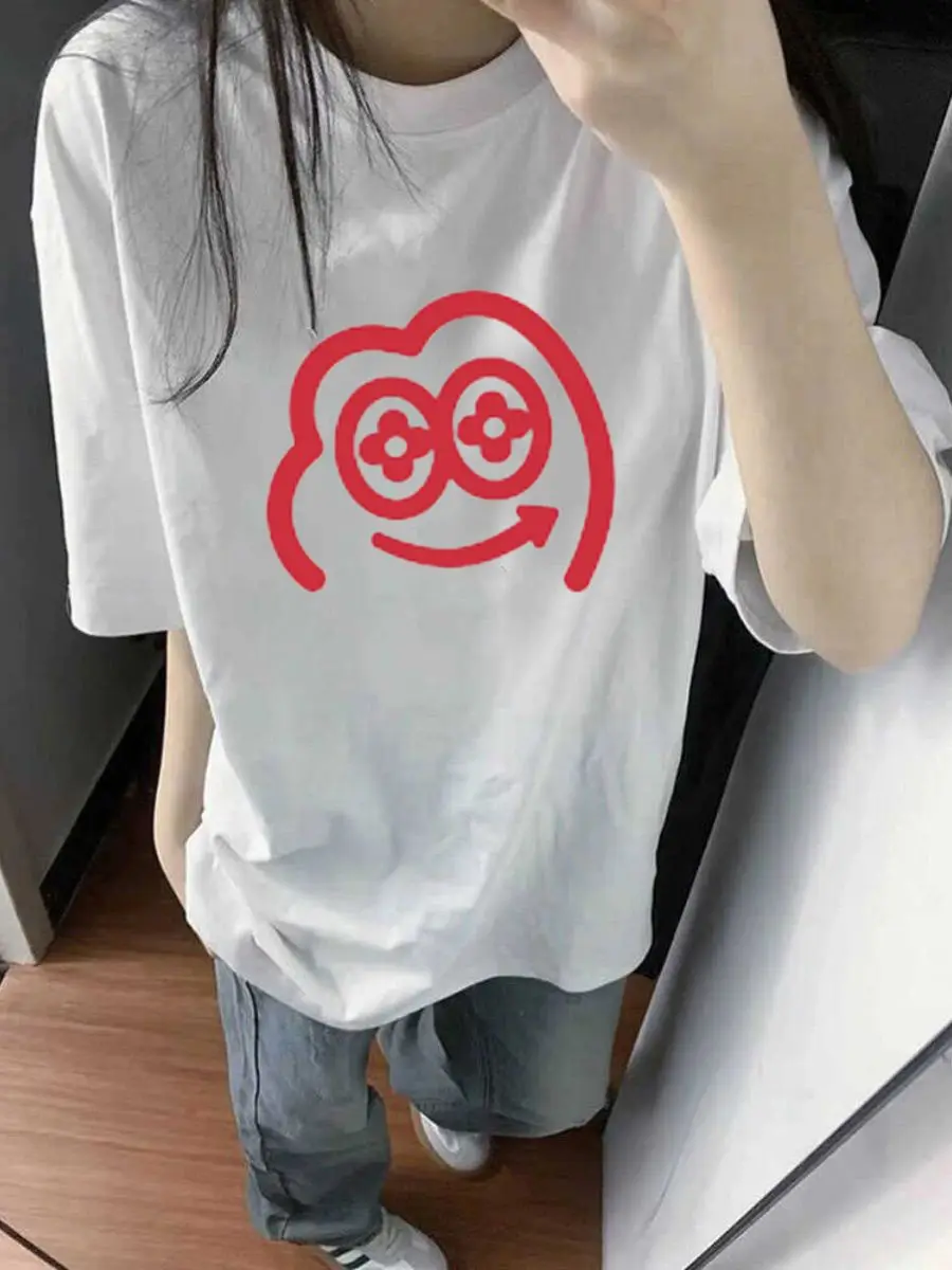 

Pure cotton white short-sleeved T-shirt for women summer new loose student versatile half-sleeved Hong Kong style casual trend