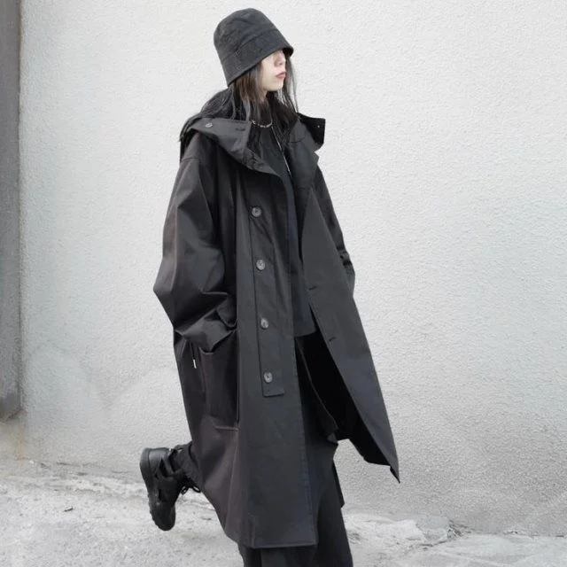 خندق معطف المرأة لصق بيع تنفس Harajuku الجرافيك زوجين البلوز الترفيه الرسمي مساء الخريف الشتاء بسيط