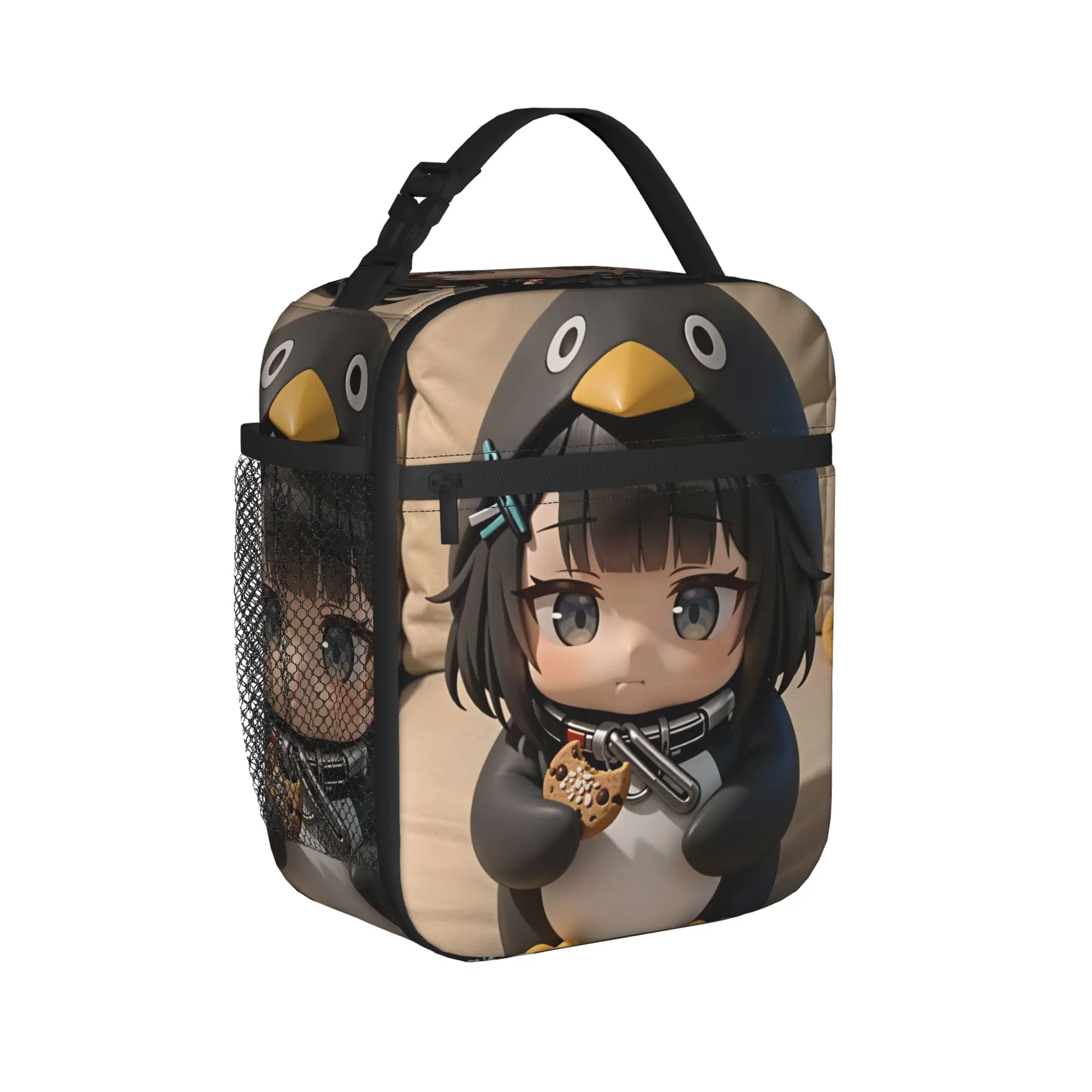 Gugu Gaga Penguin  Lunch Bag For Unisex  Designer Lunch Box Kawaii Picnic  Bag Portable Zipper Oxford Thermal Tote Handbags