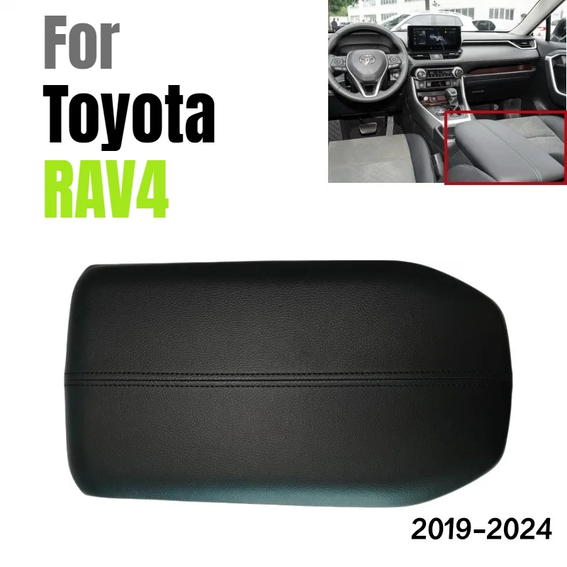 Armrest Lid Cover for Toyota RAV4 2019 2020 2021 2023 2024 Arm Rest Center Console Storage Box Cover Leather Accessory
