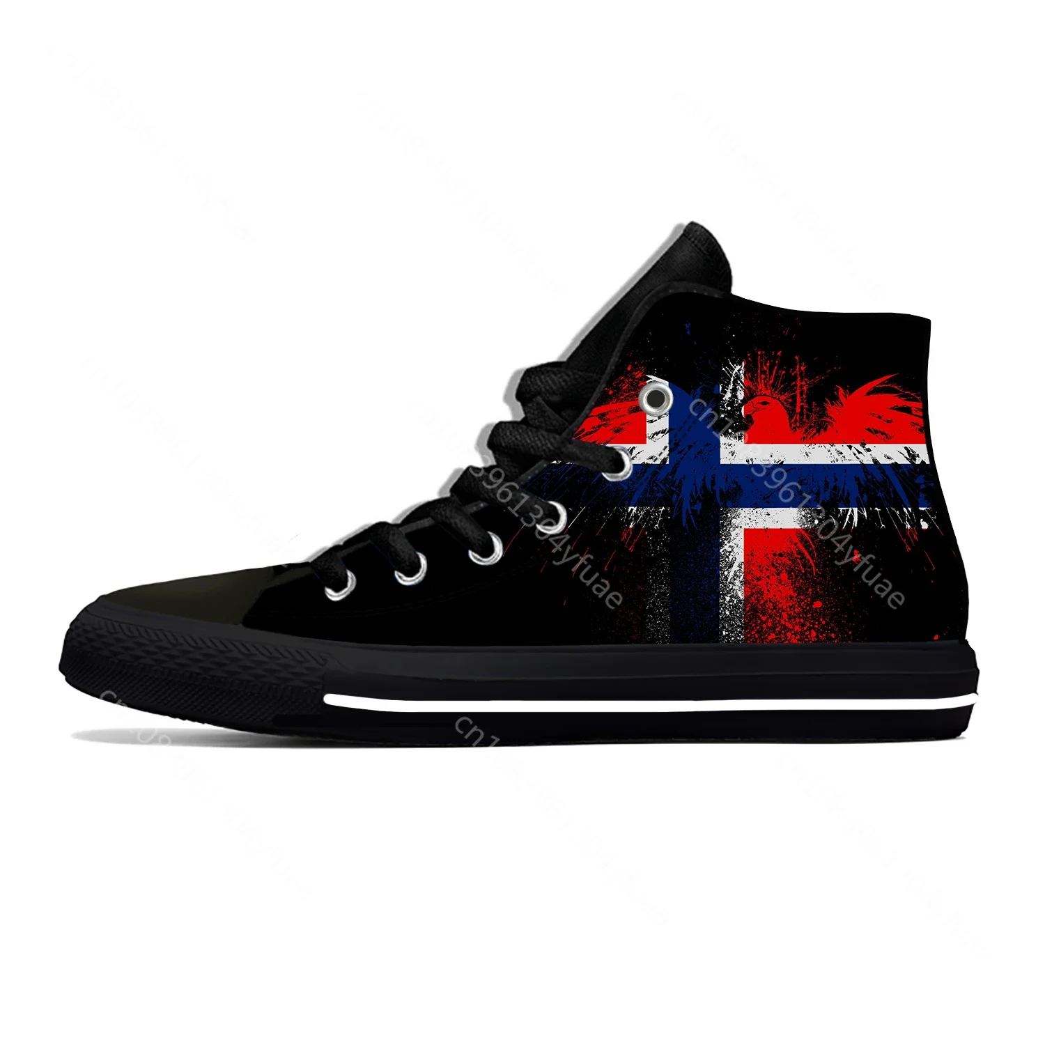 NORWAY NOREG NORWEGIAN Flag Fashion Classic High Top Board Shoes Lightweight Cool Casual Shoes Hot Breathable Men Women Sneakers