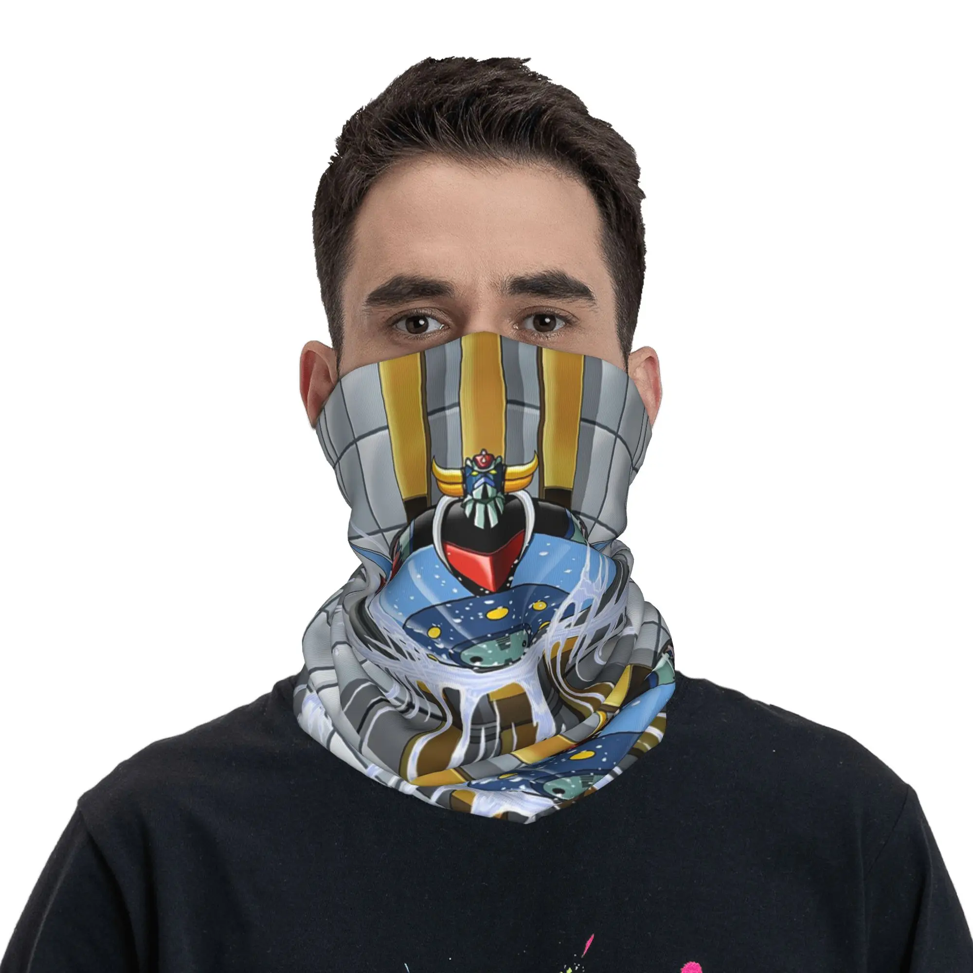 Mazinger Z  Goldrake  Jigsaw Bandana Neck Gaiter Printed Wrap Scarf Multifunction Headwear Hiking Fishing For Men Women Adult