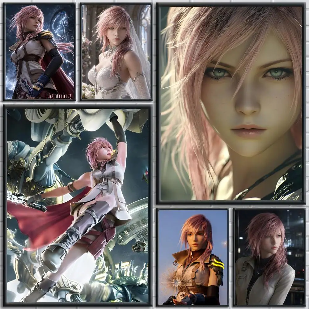 Final Fantasy Lightning Game Fantasy Poster Painting Prints Wall Art Picture Film Room Home Bar Cafe Decor Home  Mural