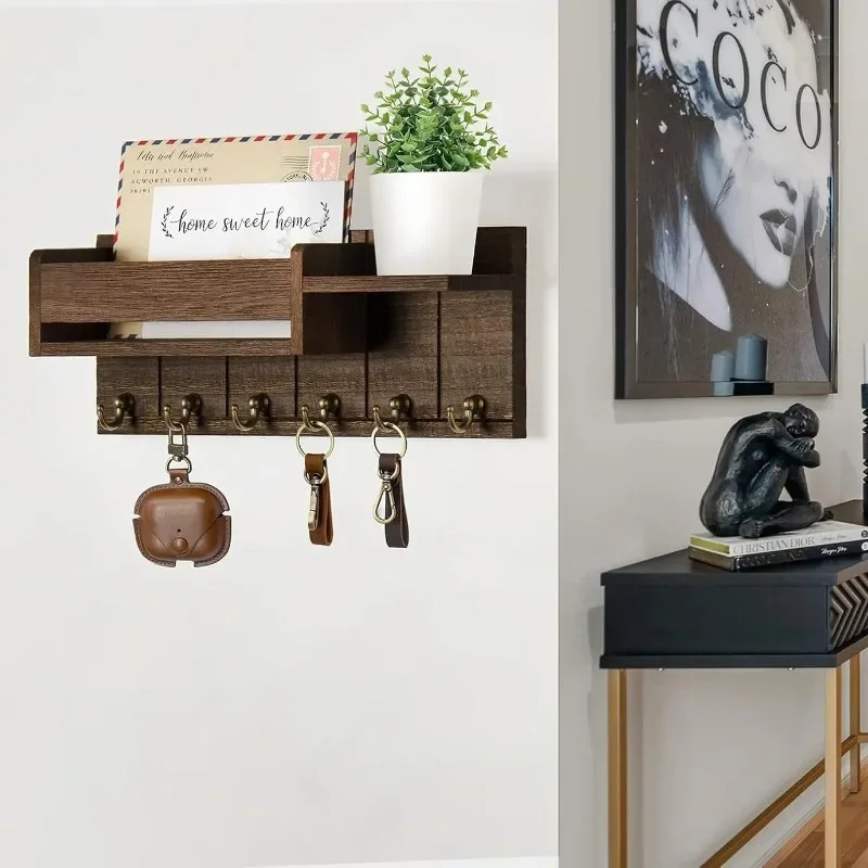 Rustic Wood Mail Key Organizer 3