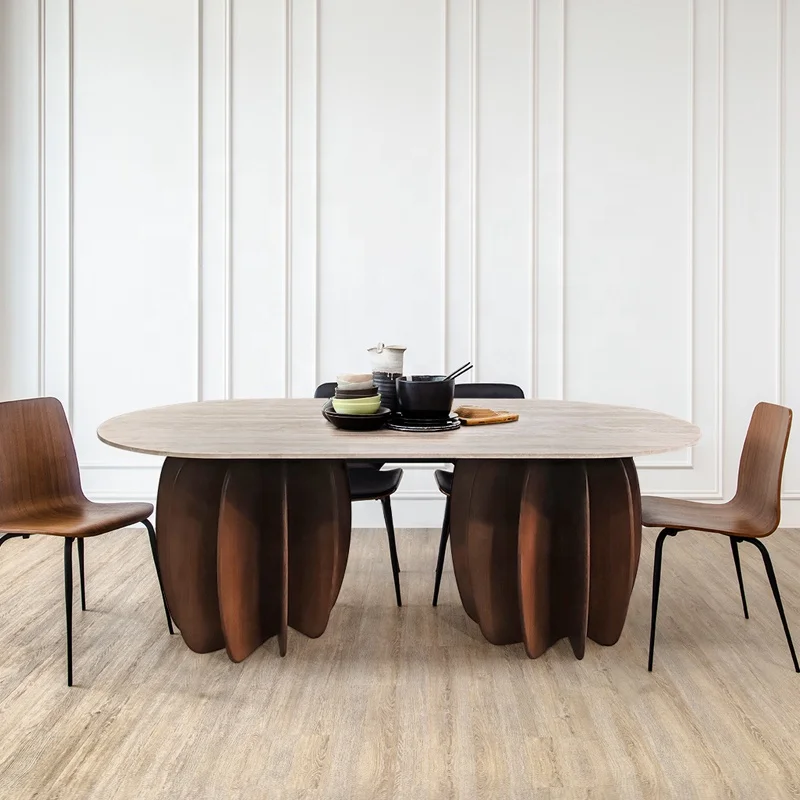 Modern luxury living room furniture retractable convertible limestone solid coffee table