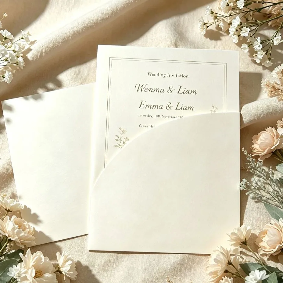 12-60pcs Pocket For Wedding Invitation Card,18x13cm Goldfoil Formal Event Wedding Party Cards Sleeve(Outside Cover Only)