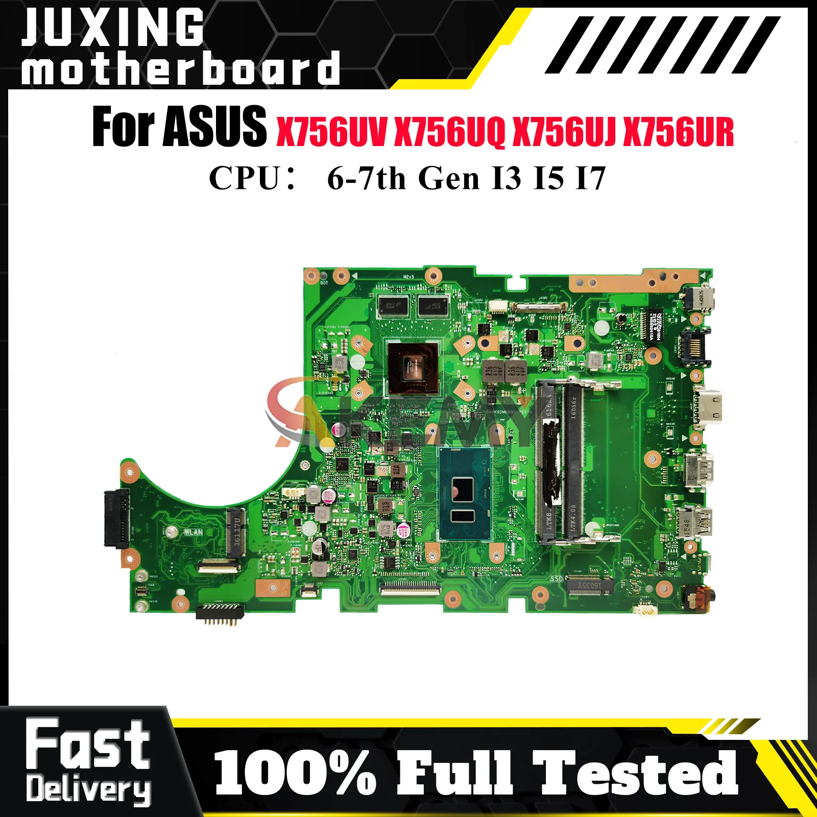 

X756UV Laptop Motherboard For ASUS X756UR X756UJ A756U X756UXM X756UQ X756UAK X756U X756UX X756UA X756UQK Mainboard I3 I5 I7 CPU