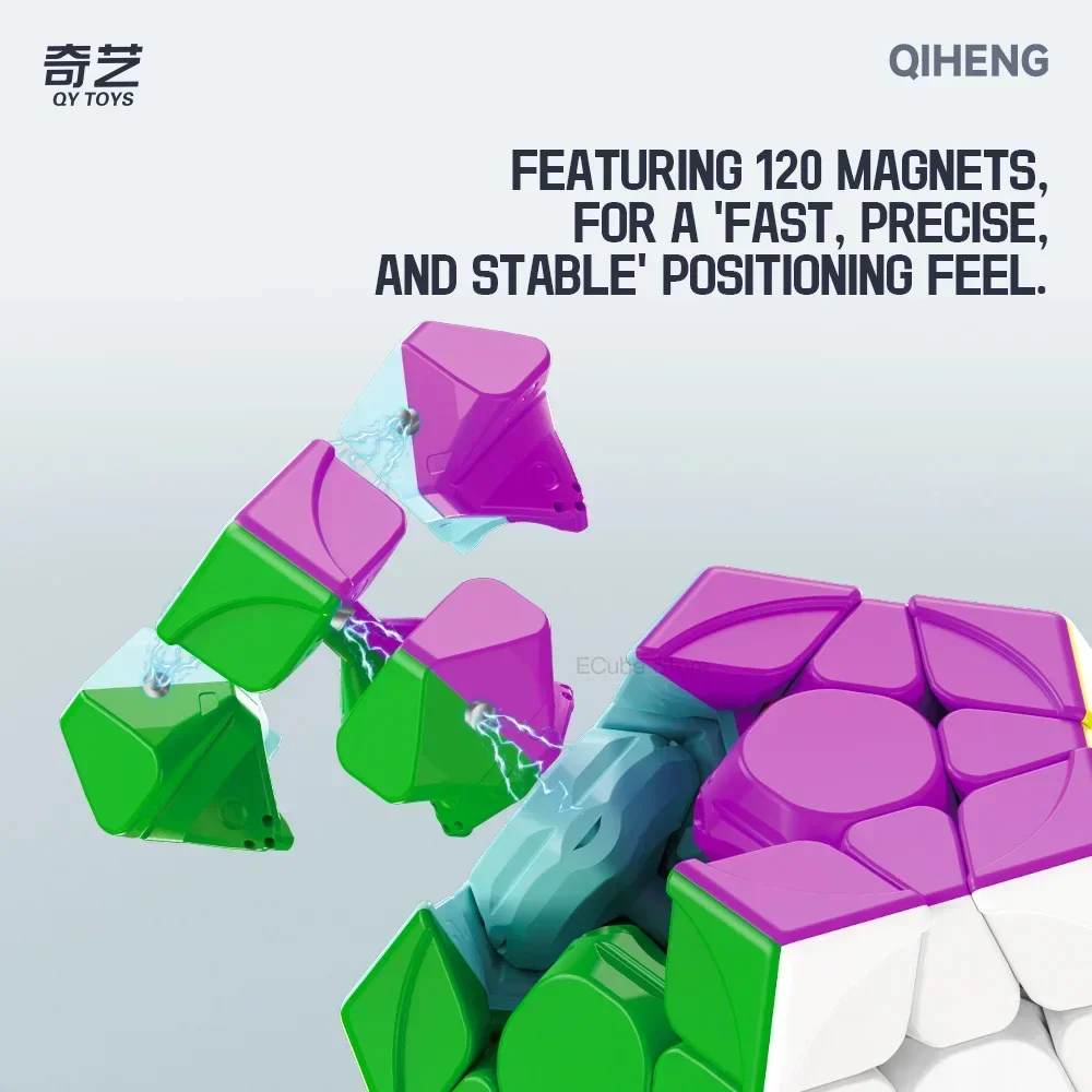 جديد!!! [ECube] QiYi QiHeng S2 Megaminx M مكعب السرعة المغناطيسي بدون ملصقات احترافية ضد الإجهاد ألعاب ألغاز متحركة للأطفال