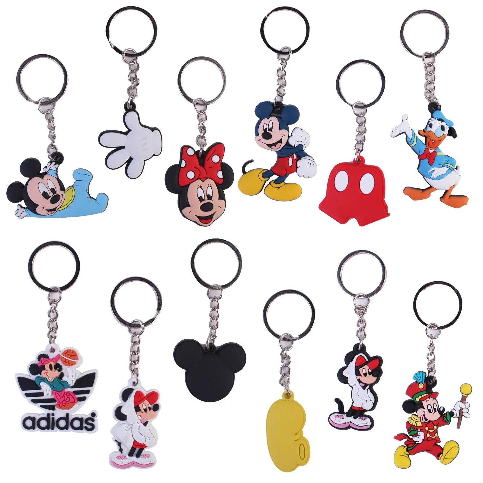 Mickey Mouse and Donald Duck  PVC Doll Cars Keychain Pendant for Men and Women's Universal Decorative Products Accessory Gift