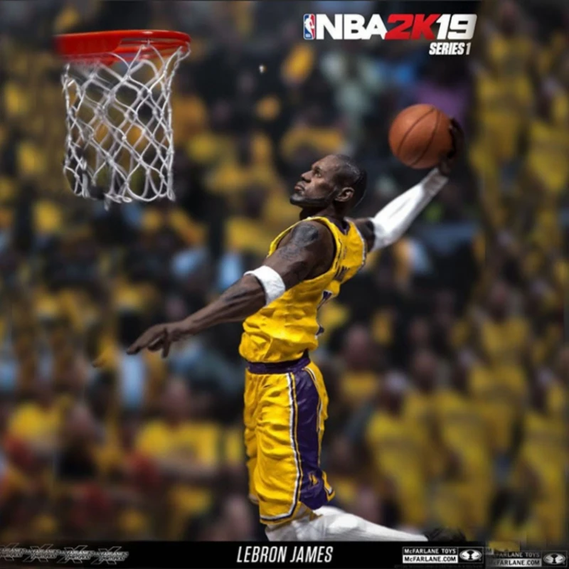 Mcfarlane NBA 농구 스타 2K19 제임스 액션 모델 피규어 장난감 장식 조각상 컬렉션, 코베 레이커스의 마지막 샷
