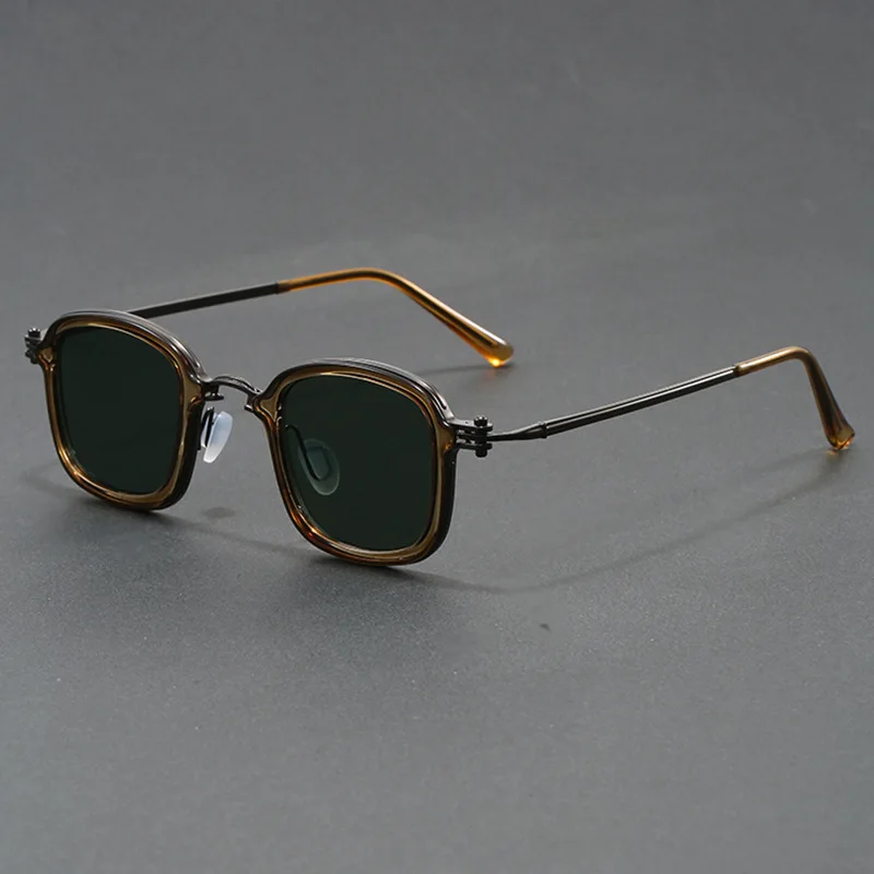 Retro-Sonnenbrille, industrieller Punk, mechanischer Stil, doppellagiger Rand, Designer-Stil, Herren-Luxus-Design, quadratisch, rund, modisch, gl