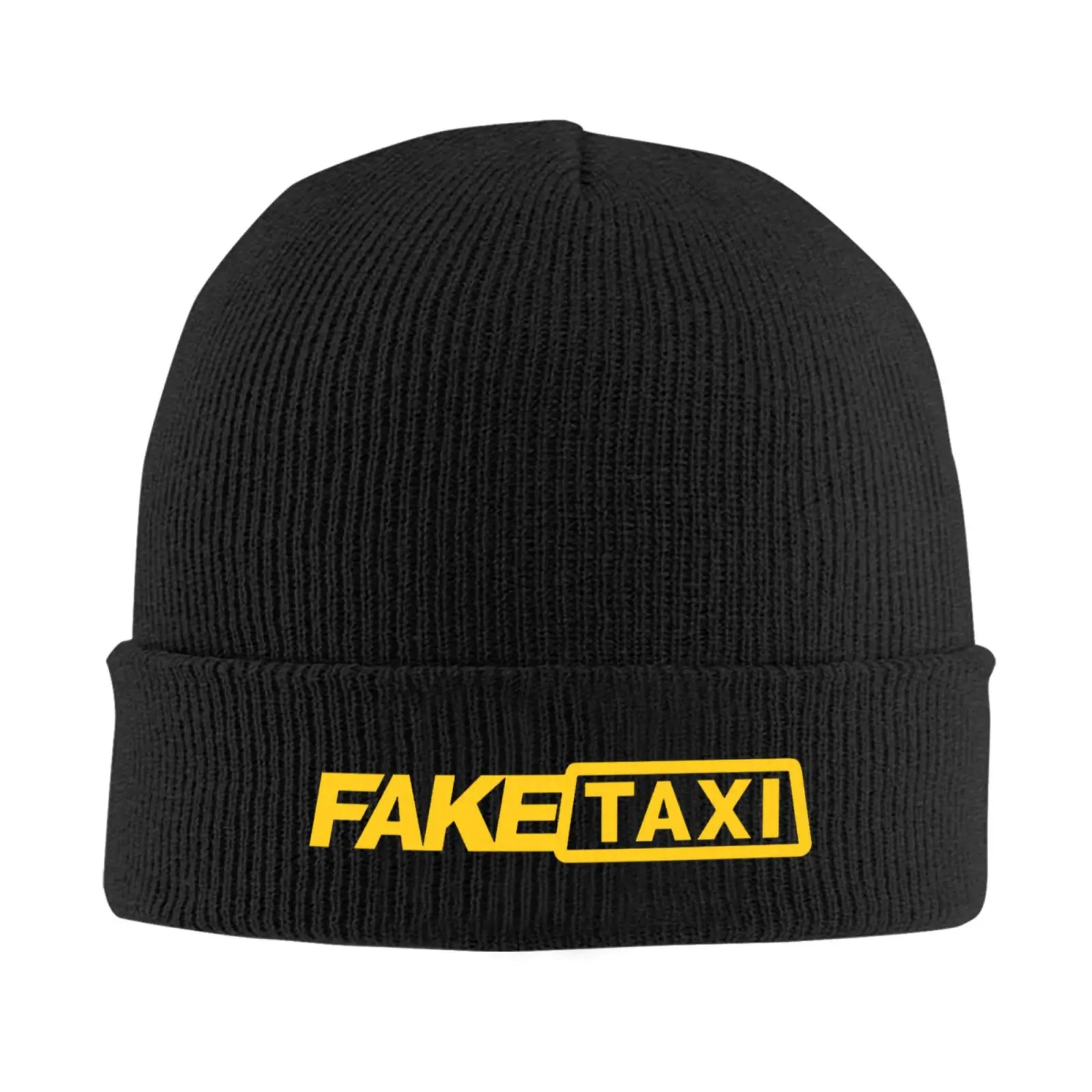 FAKE TAXI Interesting Text Knitted Cap Bonnet Hat Autumn Winter Warm Outdoor Beanies Hats Unisex  Beanies for Sports Camping