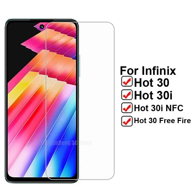 2-1PC Tempered Glass For Infinix Hot 30 Screen Protector For Infinix Hot 30i NFC X669D X669C Phone Film on Hot30 Free Fire X6831