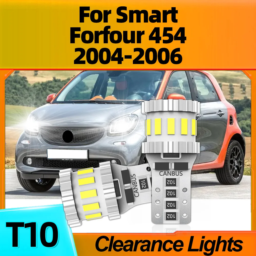 

2Pcs Canbus W5W T10 LED Bulbs Clearance Lights Lamps Super Bright 6000K White 800LM For Smart Forfour 454 2004 2005 2006