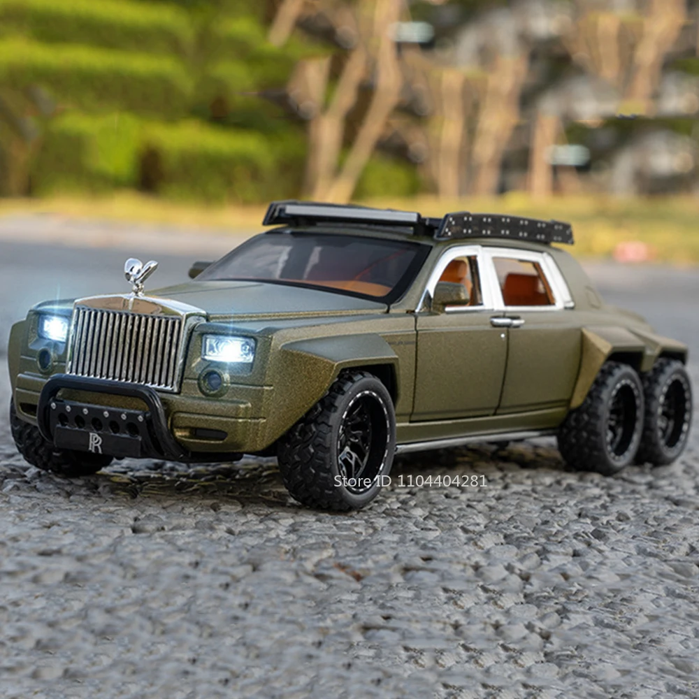 

1:32 Rolls-Royce Phantom SUV 6X6 Модель Dawn из сплава Игрушки Автомобиль Звук Свет Открытые двери Миниатюрные транспортные средства Детские подарки