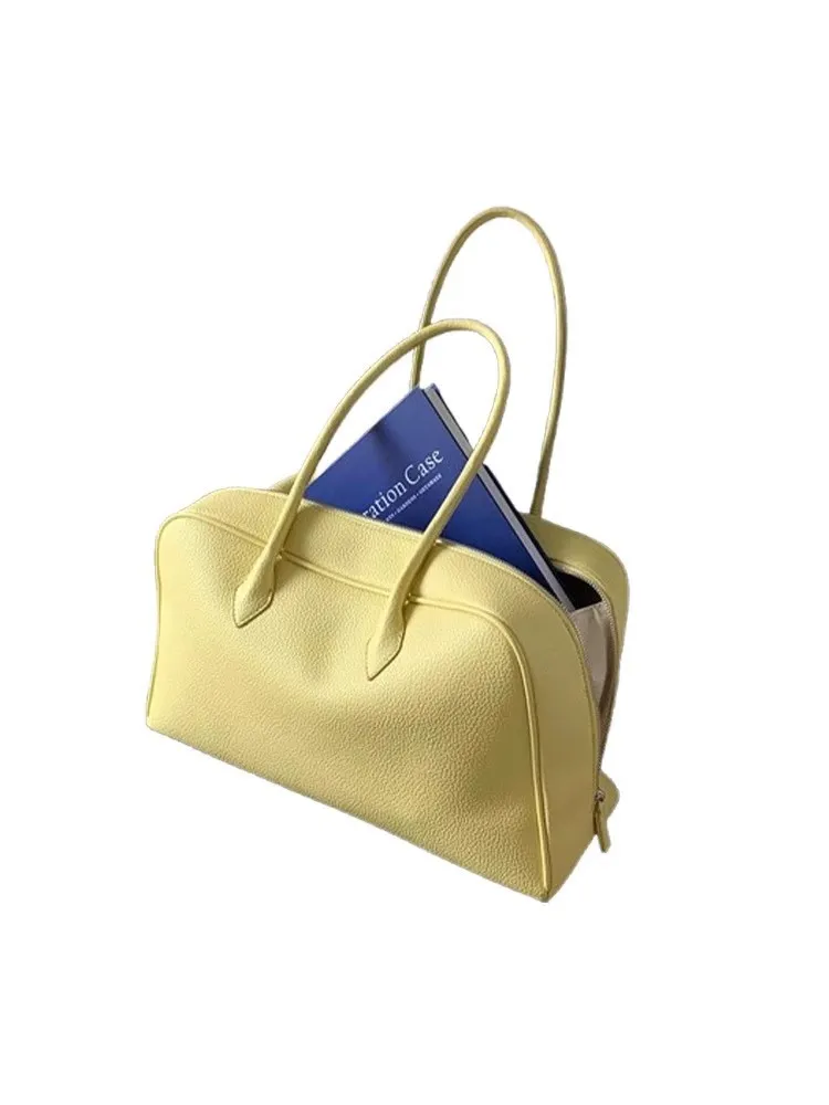 2026 High Quality Larger Capacity Commuter Single Shoulder Women's Leathe Bag Designer Long-handle Boston Underarm Shoulder Bag