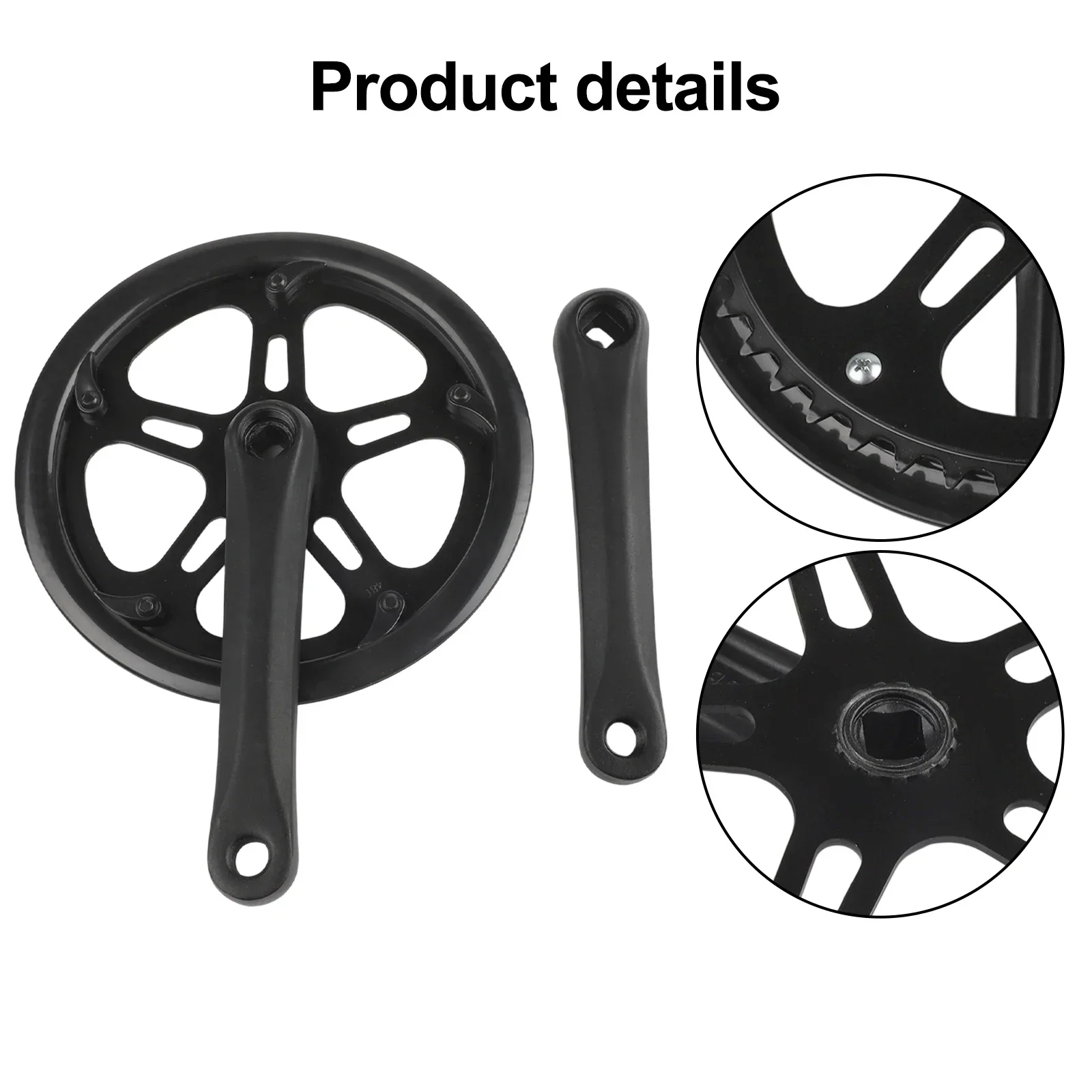 Folding Bike Crankset Aluminum Alloy Square Hole Crank 48T 165mm Single Speed Chainring Crank Cycling Replace Accessories