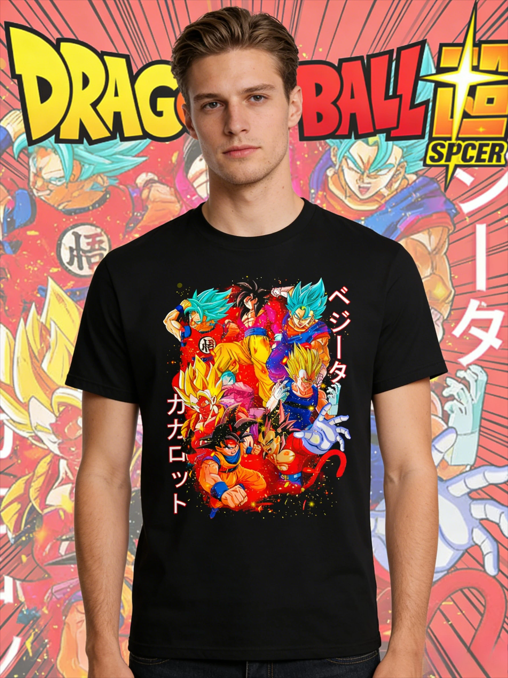 2026Summer Dragon Ball Vintage Anime TShirt Mens Pure Cotton Loose Casual Goku Super Saiyan3 & Shenron Tee for Daily Sports Wear - view 4