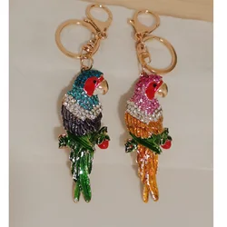 Colorful Parrot-shaped Car keychain Alloy Metal handBag Pendant decoration
