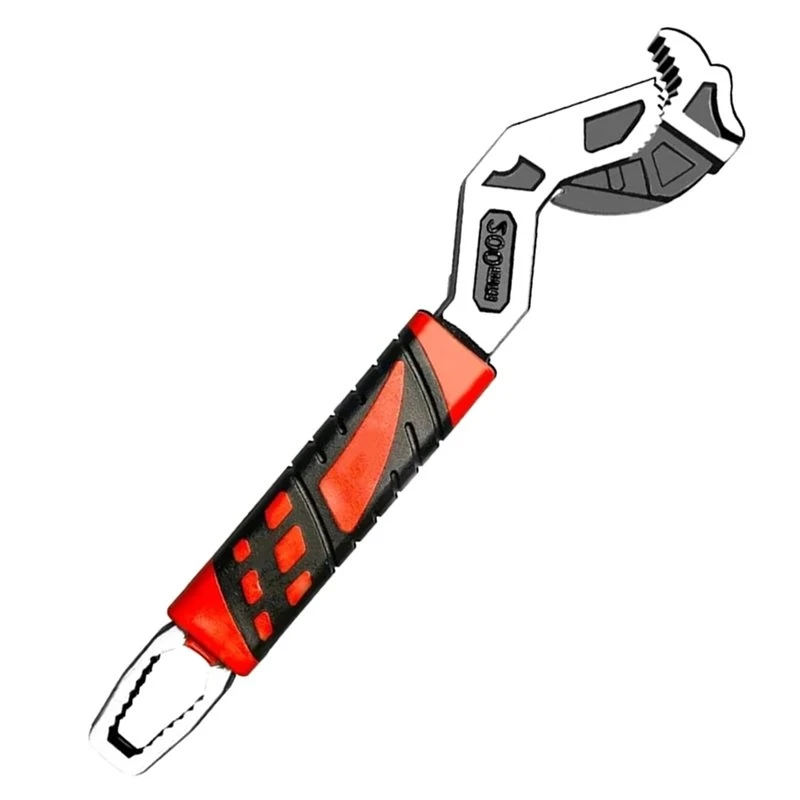A44I-Self Locking Adjustable Wrench,50Pcs Steel Pipe Wrench Ergonomic Non-Slip Handle Automatic Spring Design