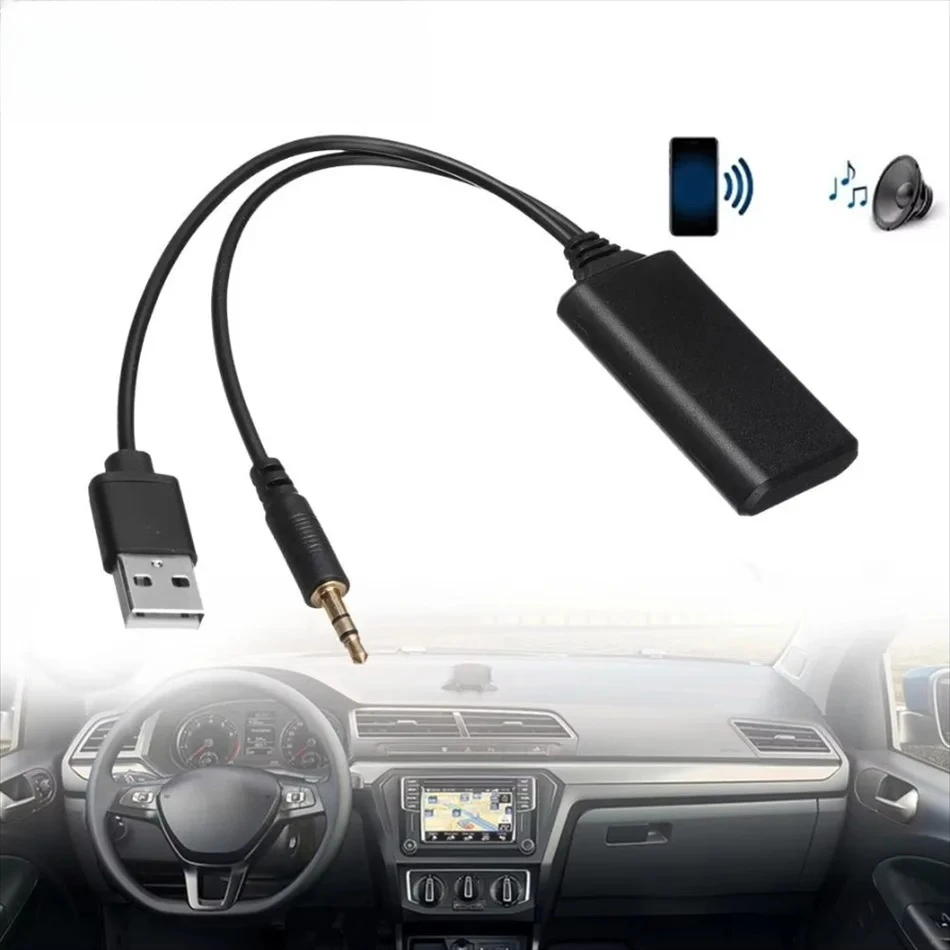 Receptor inalámbrico Universal para coche, compatible con Bluetooth, USB, 3,5 Mm, Aux Media, Bluetooth 5,0, reproductor de música, adaptador de Cable de Audio para coche