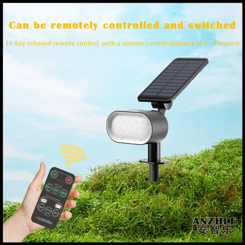 

Dimming Color Adjusting Timing Two Color Solar Spotlight Outdoor Waterproof Garden and Courtyard Landscape Light