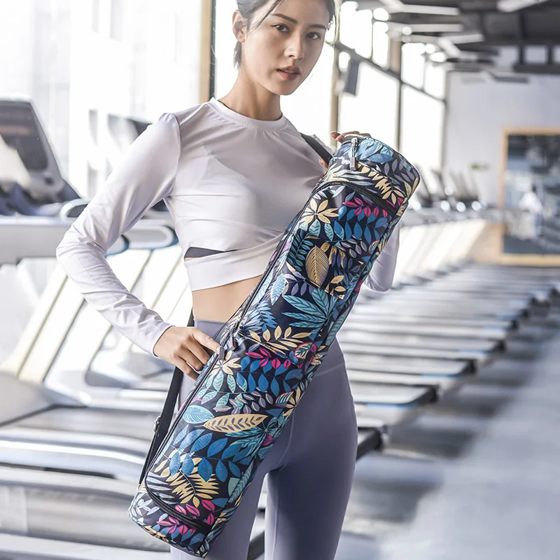 Nylon Yoga Bag Yoga Mat Bag Printed Men Women Sports Mat Bag Pilates Mat Backpack Fitness Dance Gym Mat Cover Sports Backpack