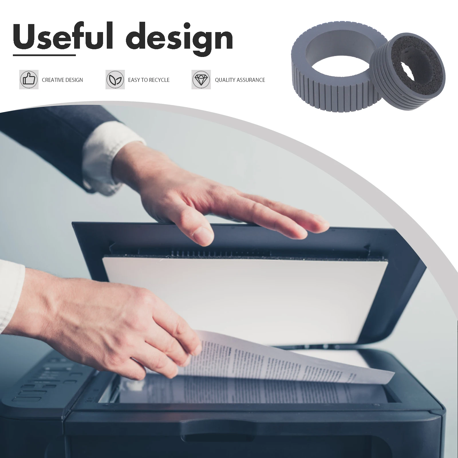 

4Pcs Scanner Roller Pager Paper Separator Cover Durable Tpr Replacement Efficient Scanner Accessories Roller Pager Accessories