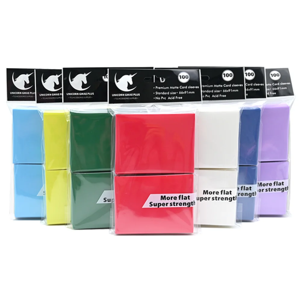 

100 шт. матовые рукава для карт 66x91 мм стандартного размера TCG защитные чехлы для торговых карточек для настольных игр Таро волшебные обложки PKM