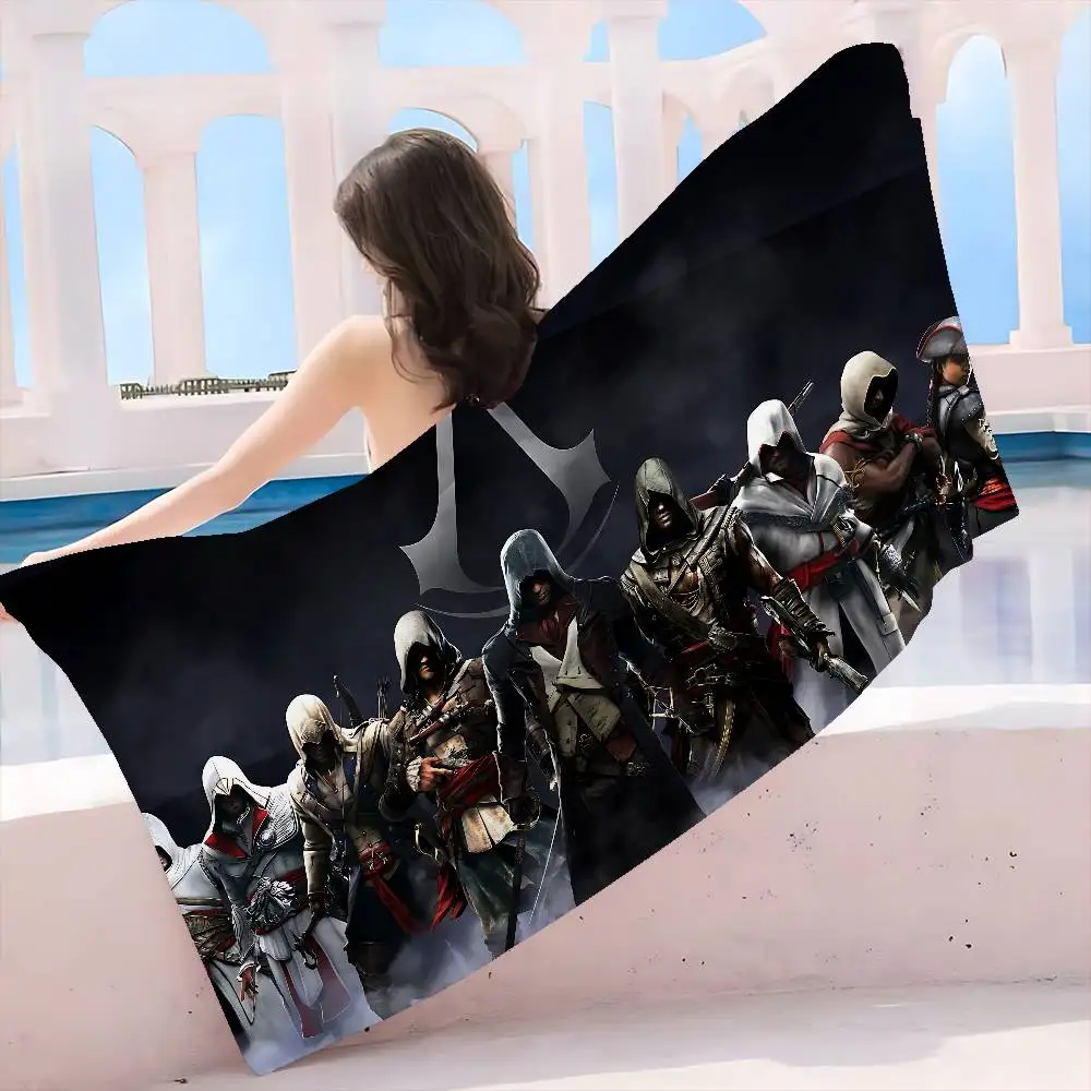 Stealth Game A-Assassin S C-Creed Microfiber Blanket Quick Drying Beach Towels Oversized Printing Super Absorbent Pool Towel