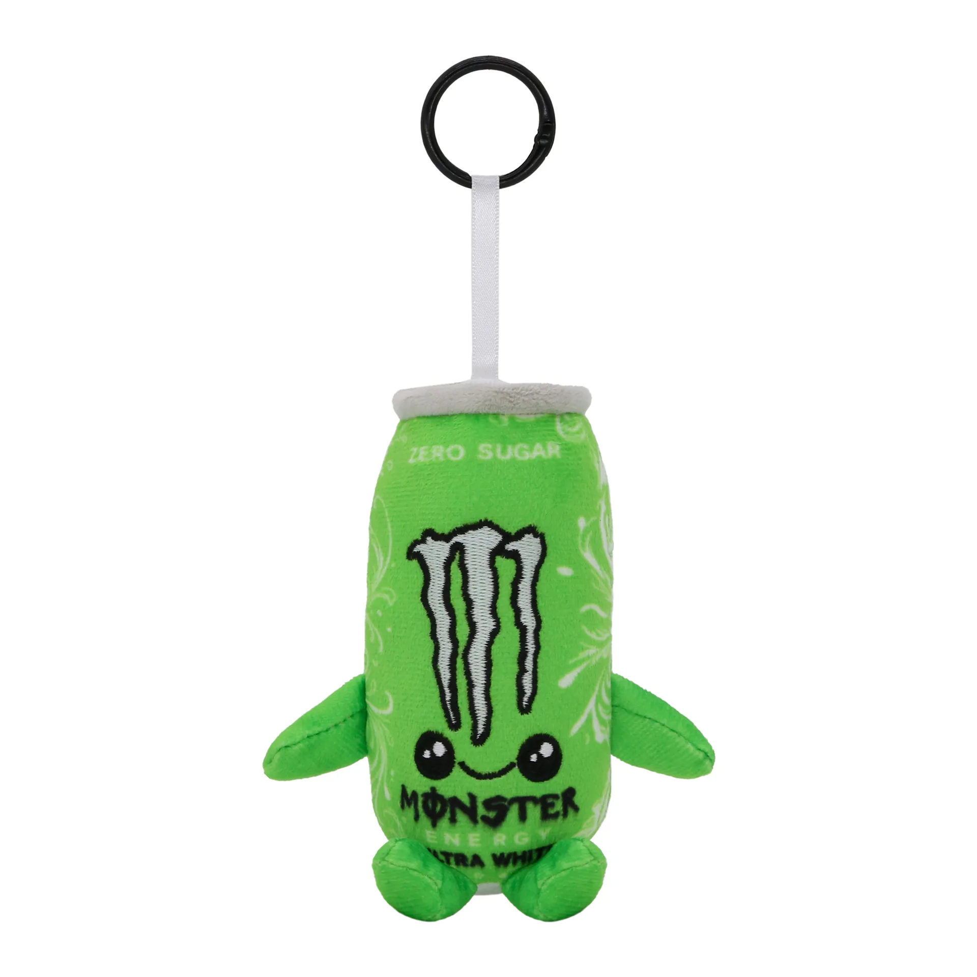 21pcs/lot 12cm Monster Energy Drink Plush Toy Keychain Simulation Can Zero Sugar Stuffed Doll Cute Gift For Fans Bag Charms