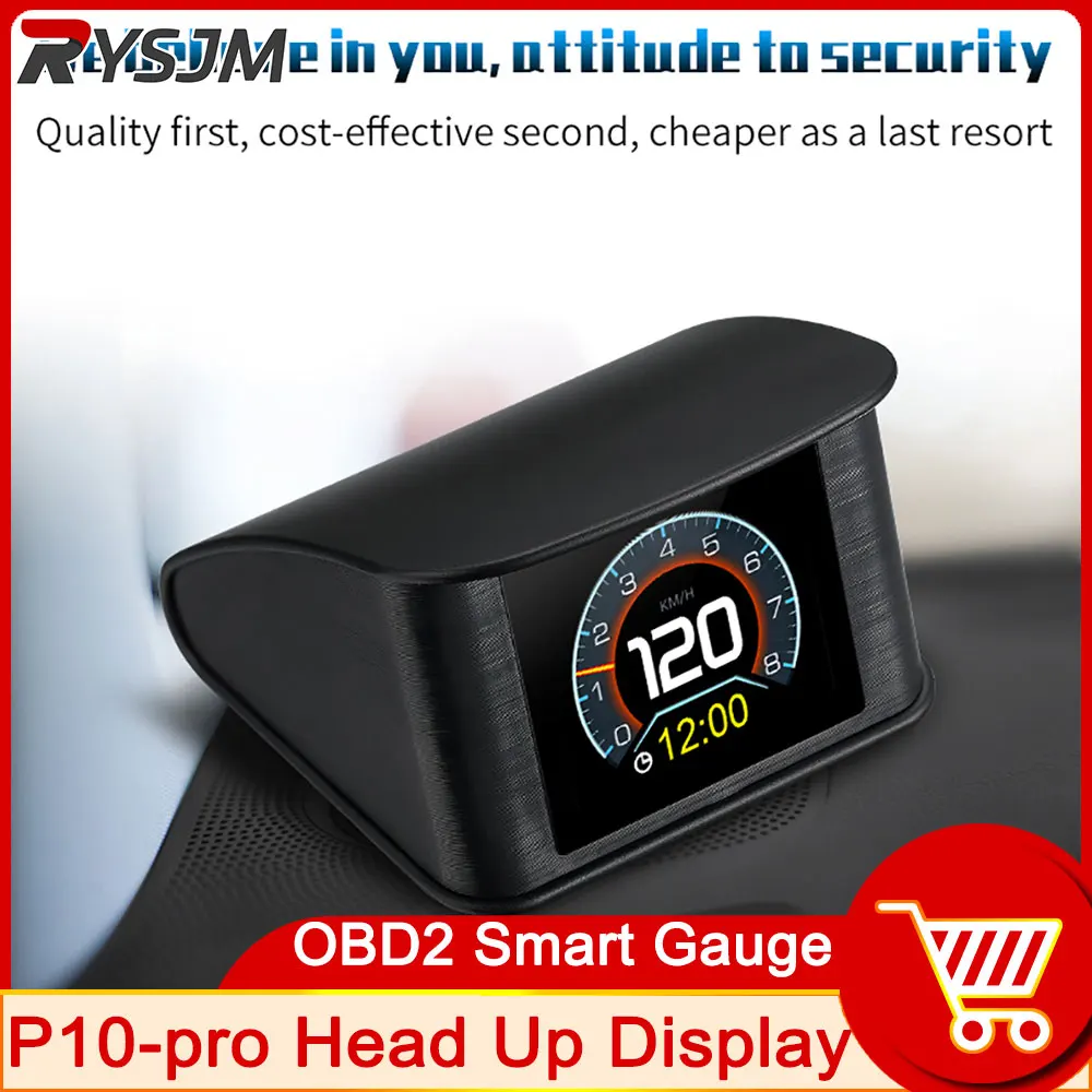 New OBD2 - P10 Pro Car LCD Meters Smart Auto Digital Head Up Display With 12 Main Functions Alnrm System For Car