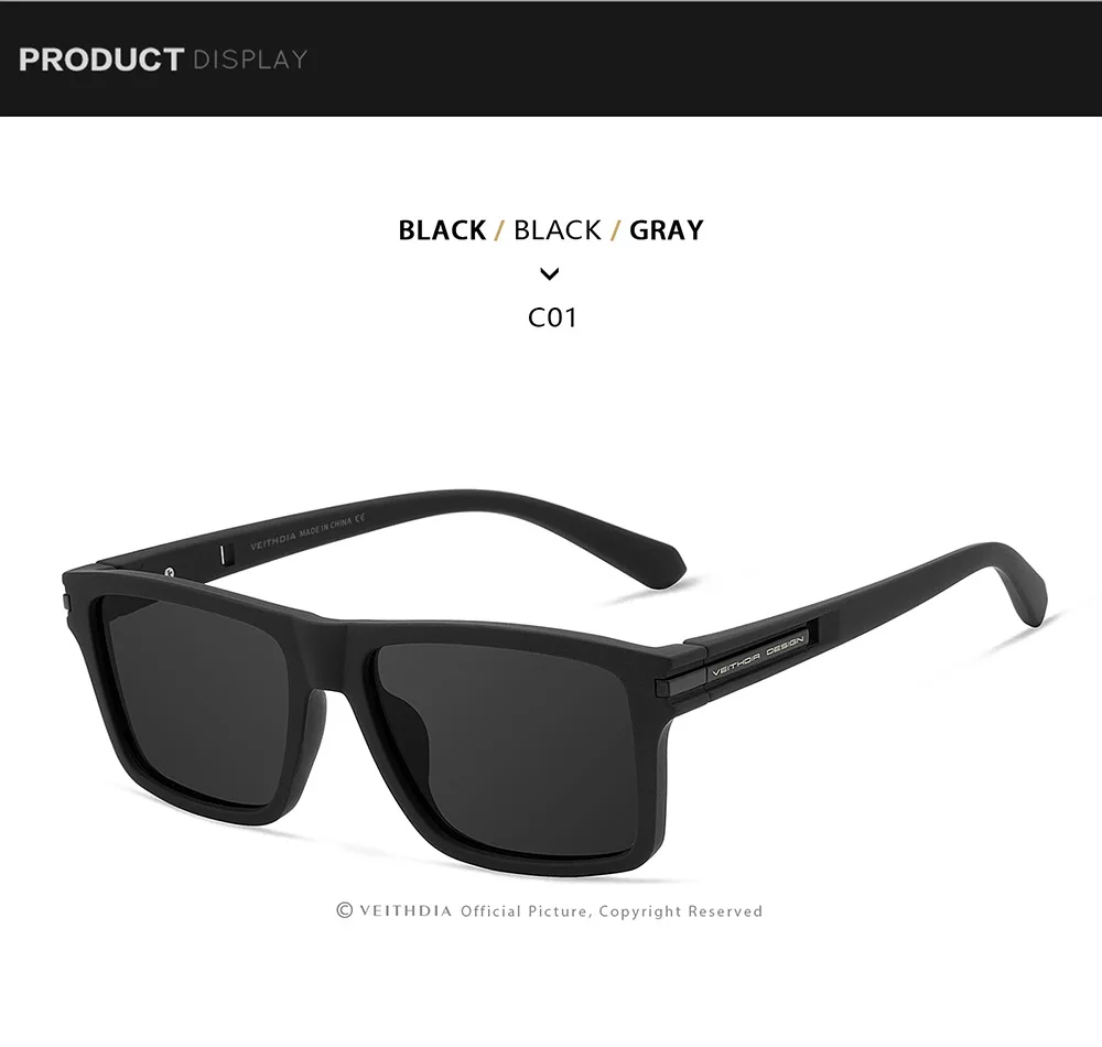 VEITHDIA Polarisierte Unisex-Sonnenbrille UV-Beständig Modische Sportbrille für Männer und Frauen Fahrsonnenbrille 7918 – Detail 14