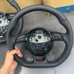 Flat-bottomed sports steering wheel for Audi A3 A4 A5 upgrade S3 S4 S5 fully perforated semi-perforated leather steering wheel