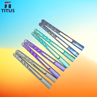 TITUS Alpha Beast Infinity ABI Нож Бабочка VG10 Tanto One Channel TI Handle Imitation Ice Thunder Pattern EDC Tool Knife
