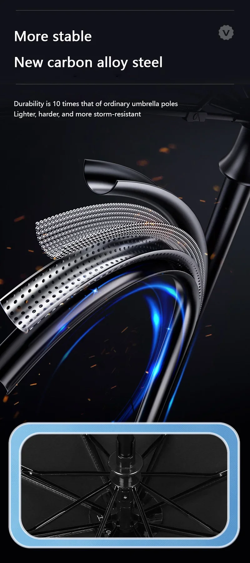 Xiaomi 24 مظلة قابلة للطي أوتوماتيكية بالكامل مزدوجة العظام SPF50 UV حماية المطر المقاومة قوية مظلة مقاومة الرياح #6