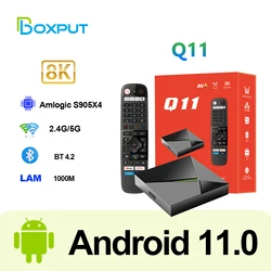 ТВ-приставка BOXPUT Q11 Smart TV Box Android 11 Amlogic S905X4 4 ГБ 32 ГБ ТВ-приставка 2,4 ГГц/5 ГГц Wifi BT4.2 8K 1000M AV1 телеприставка медиаплеер