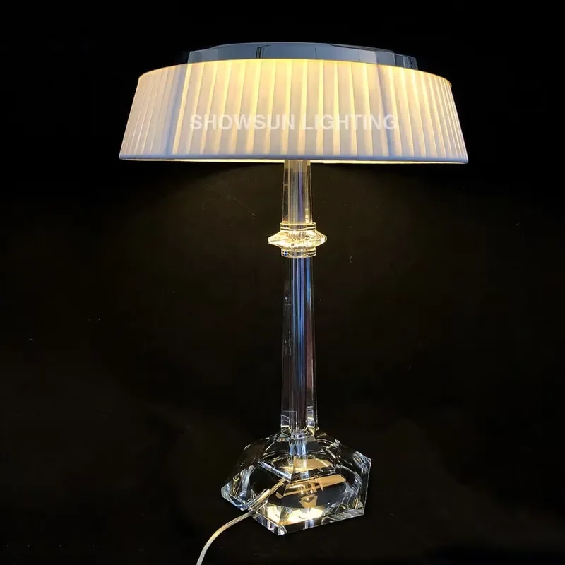 Modern Crystal Bedside Table Lamp for Bedroom Home Decor European Style Luxury Desk Light Nightstand Reading Lighting Fixture