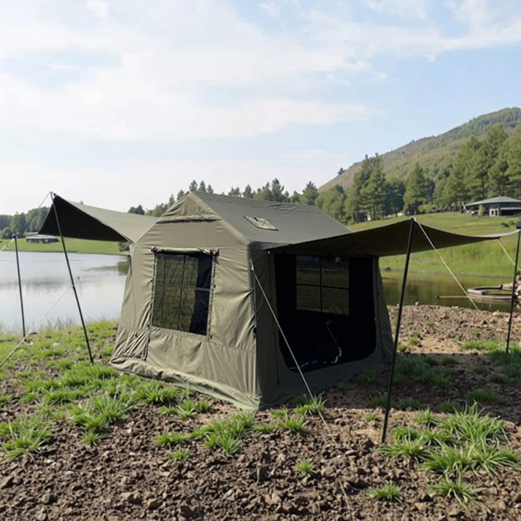 Durable & Breathable Camping Equipment Cotton Fabric Inflatable Tent for Outdoor Adventures