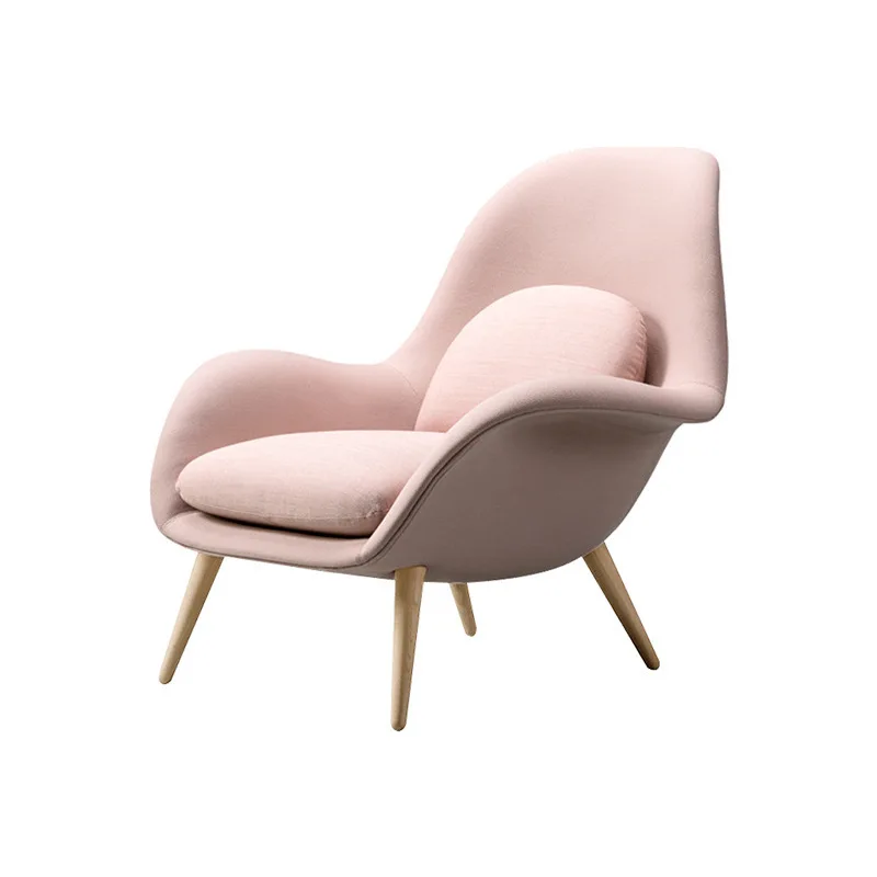 

Italian minimalist single sofa leisure chair, light luxury living room fabric eggshell tiger , high-end lazy nap recliner