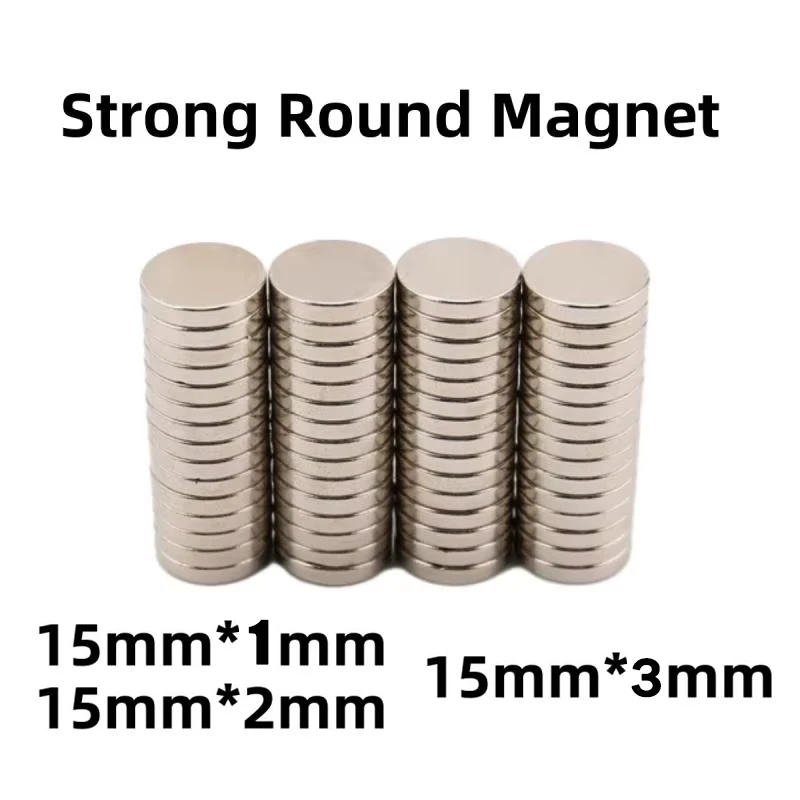 10~50pcs 15x1mm 15x2mm 15x3mm Round Powerful Magnet Fridge Bulk Sheet Neodymium Disc Magnet Permanent NdFeB Strong Magnets